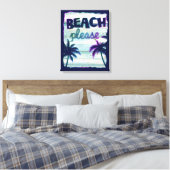 Neon Tropical Beach Wood Vacation Palmen Leinwanddruck (Insitu (Schlafzimmer))