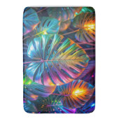 Neon Tropical Blätter Badematte (Vorderseite Vertikal)