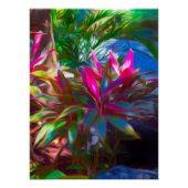 Neon Tropical Blooming Foliage Poster (Vorderseite)