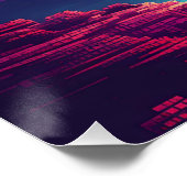 Neon Tropical Escape - Futuristische Retro Kunst Poster (Ecke)