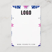 Neon Tropical Exotic Palm Blätter Ohrringe Anzeige Visitenkarte (Vorderseite)