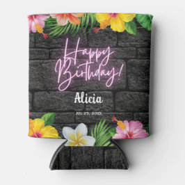 Neon Tropical Forest Summer Hawaii Geburtstagspart Dosenkühler