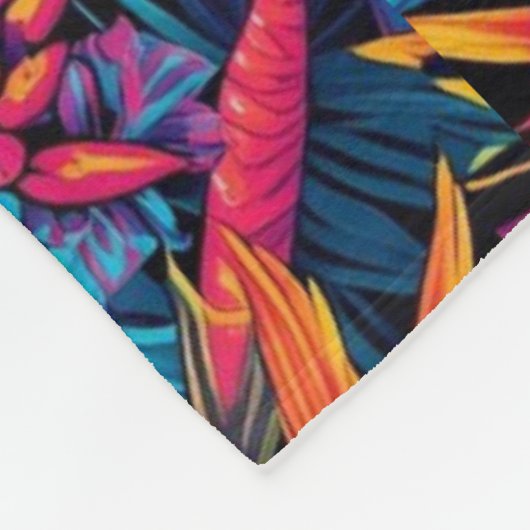 Neon Tropical Fruit Flower Throw Blanket Fleecedecke (Ecke)