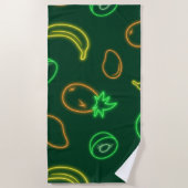 Neon Tropical Fruit Pattern Beach Towel Strandtuch (Vorderseite)