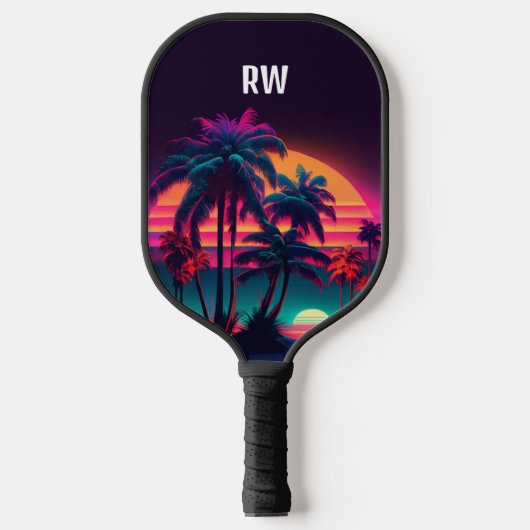 Neon Tropical Night Pickleball Schläger (Vorderseite)