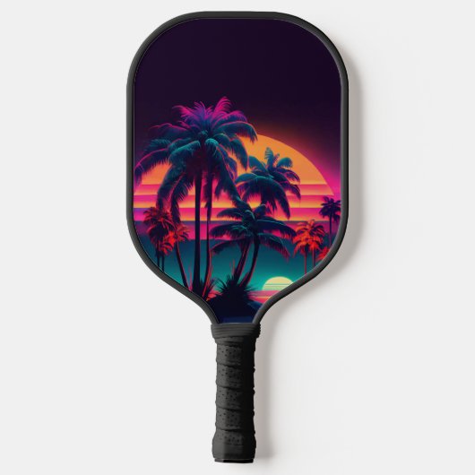 Neon Tropical Night Pickleball Schläger (Rückseite)