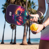 Neon Tropical Night Pickleball Schläger