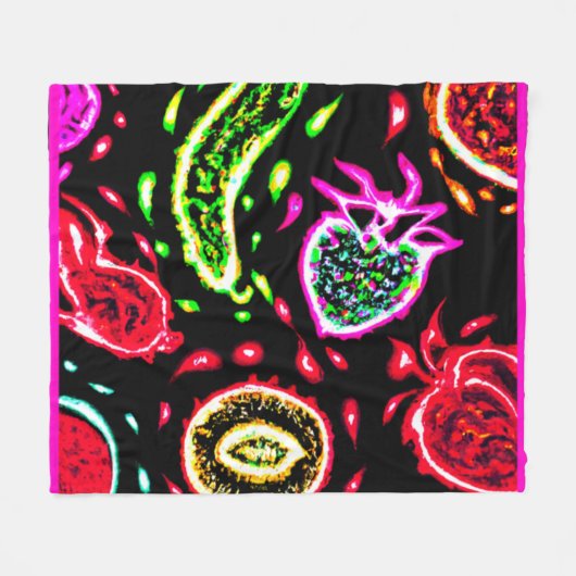 Neon Tropical Obstmuster Art. Jetzt kaufen Fleecedecke (Vorderseite (Horizontal))