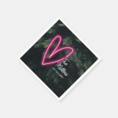 Neon Tropical Palm Moderne Liebe Hochzeit Serviette (Ecke)
