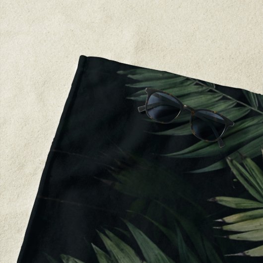 Neon Tropical Palms Individuelle Name Bachelorette Strandtuch (Beispiel)