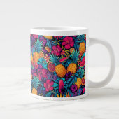 Neon-Tropische-Frucht-Blumen-Kaffeetasse - Ananas Jumbo-Tasse (Rechts)