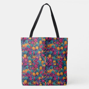 Neon-Tropische-Frucht-Blumen-Tasche - Ananas Tasche