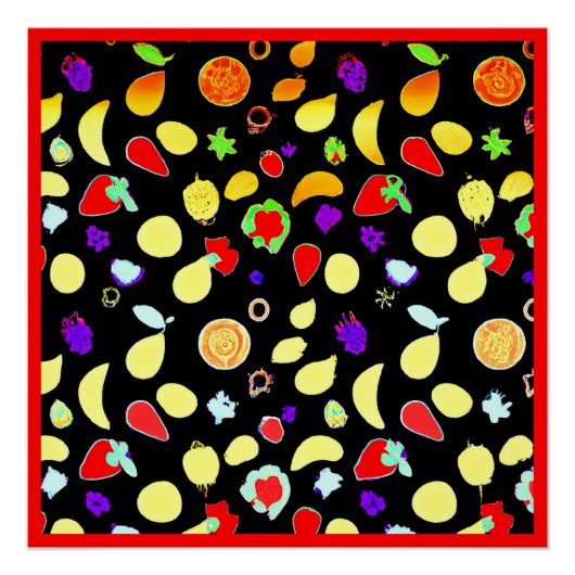 Neon-Tropische Früchte Platzen Poster (Vorderseite)