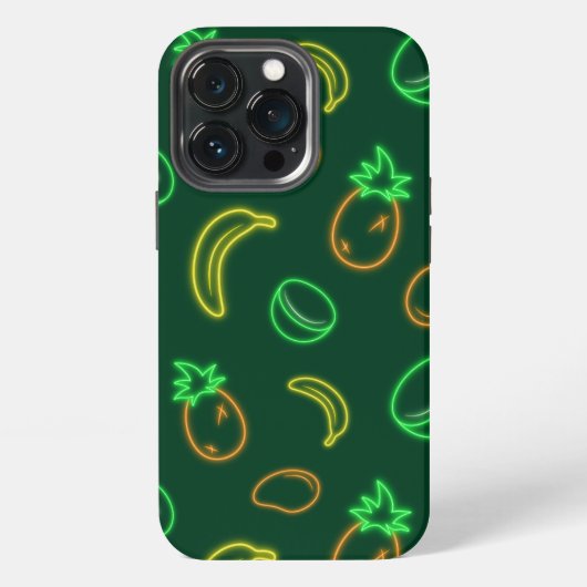 Neon-Tropisches-Fruchtmuster iPhone 13 Pro Hülle (Hinten)