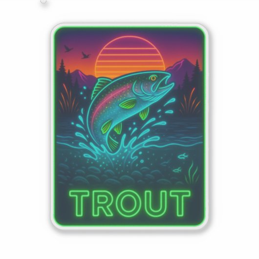 Neon Trout Sticker (Vorderseite)