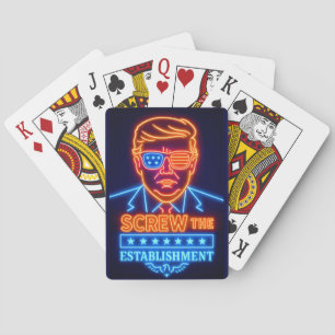 Neon Trump hat die Spielkarten für das Establishme