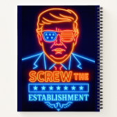 Neon Trump wirft das Establishment-Notebook Notizblock (Rückseite)