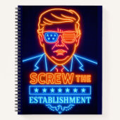 Neon Trump wirft das Establishment-Notebook Notizblock (Vorderseite)