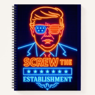 Neon Trump wirft das Establishment-Notebook Notizblock