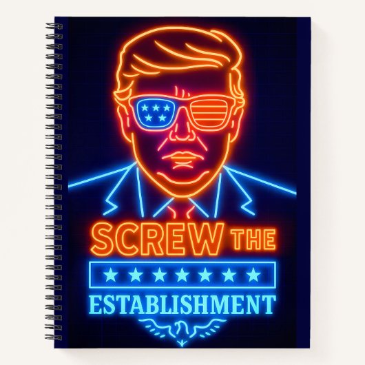 Neon Trump wirft das Establishment-Notebook Notizblock (Vorderseite)