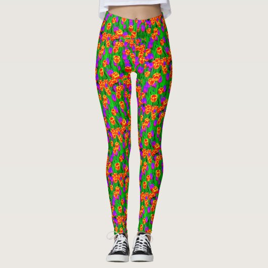Neon Tulips Leggings (Vorderseite)