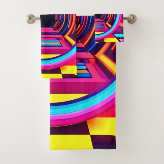 Neon Tunnel Dimensionen Badhandtuch Set (Insitu)