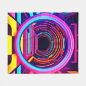 Neon Tunnel Dimensionen Fleecedecke (Vorderseite (Horizontal))