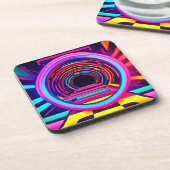 Neon Tunnel Dimensionen Getränkeuntersetzer (Linke Seite)