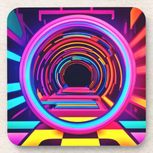 Neon Tunnel Dimensionen Getränkeuntersetzer