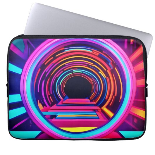 Neon Tunnel Dimensionen Laptopschutzhülle (Vorderseite)