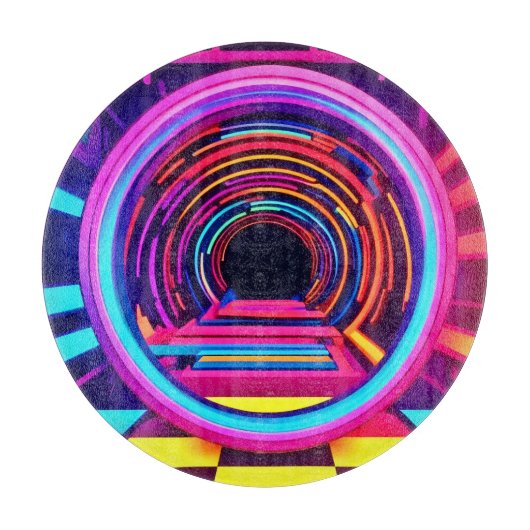Neon Tunnel Dimensionen Schneidebrett (Vorderseite)