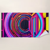 Neon Tunnel Dimensionen Strandtuch (Vorderseite)
