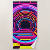 Neon Tunnel Dimensionen Strandtuch (Vorderseite)