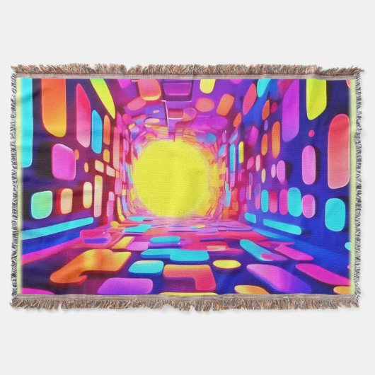 Neon Tunnel: Psychedelische Reise Decke (Vorderseite)