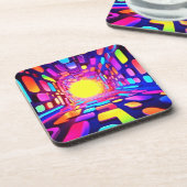 Neon Tunnel: Psychedelische Reise Getränkeuntersetzer (Linke Seite)
