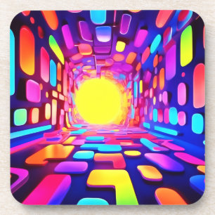 Neon Tunnel: Psychedelische Reise Getränkeuntersetzer