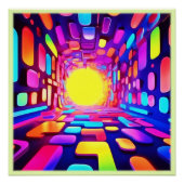 Neon Tunnel: Psychedelische Reise Poster (Vorderseite)