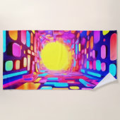 Neon Tunnel: Psychedelische Reise Strandtuch (Vorderseite)
