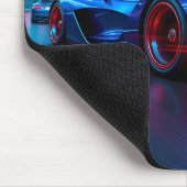 Neon Tunnel Racer: Hochgeschwindigkeits-Hypercar Mousepad (Ecke)
