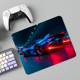 Neon Tunnel Racer: Hochgeschwindigkeits-Hypercar Mousepad
