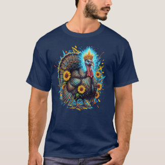 Neon Turkey King Erntedank T - Shirt