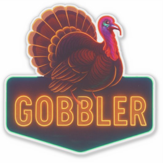 Neon Turkey Sticker (Vorderseite)