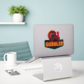 Neon Turkey Sticker (Laptop auf Schreibtisch)