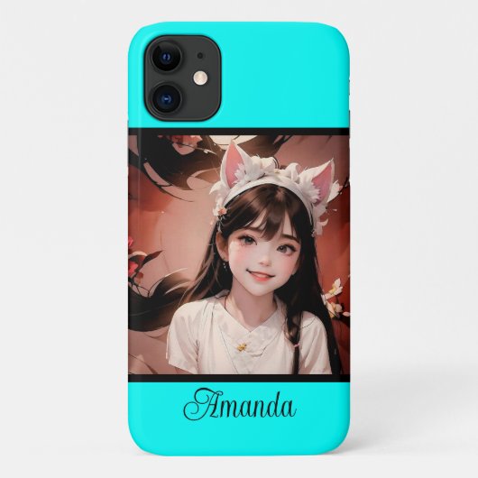 Neon Türkis hell modern und hell Case-Mate iPhone Hülle (Rückseite)