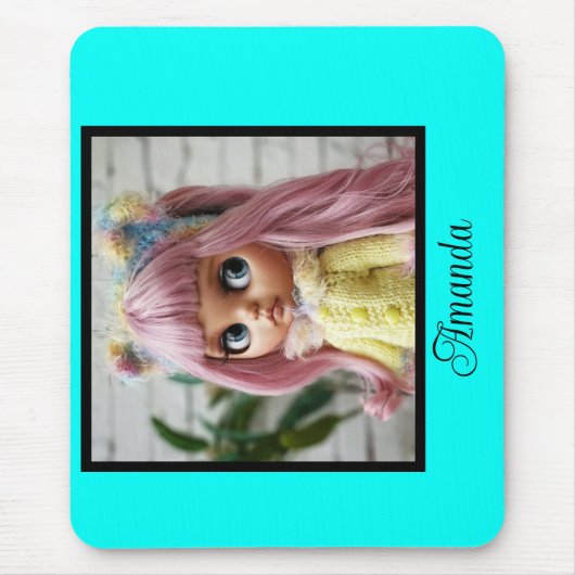 Neon Türkis hell modern und hell Mousepad (Vorne)