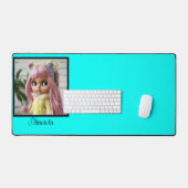 Neon Türkis hell modern und hell Schreibtischunterlage (Tastatur & Maus)