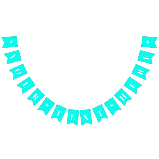 Neon Türkis Solid Color | Benutzerdefiniert Wimpelkette (Alle)