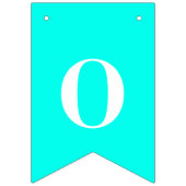 Neon Türkis Solid Color | Benutzerdefiniert Wimpelkette (Dritte Fahne)