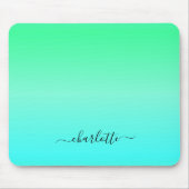 Neon Türkis und Grün Mousepad (Vorne)