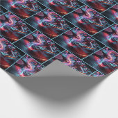 Neon Turntable mit Stylus und Vinyl Geschenkpapier (Ecke)